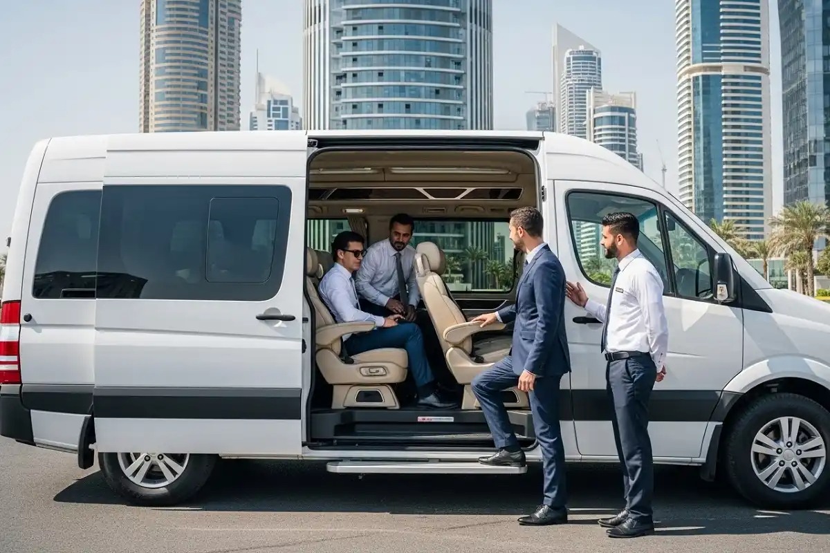 12 Seater Corporate Staff Transport Dubai | Reliable Shuttle for Business Centers – Staff Bus Rental